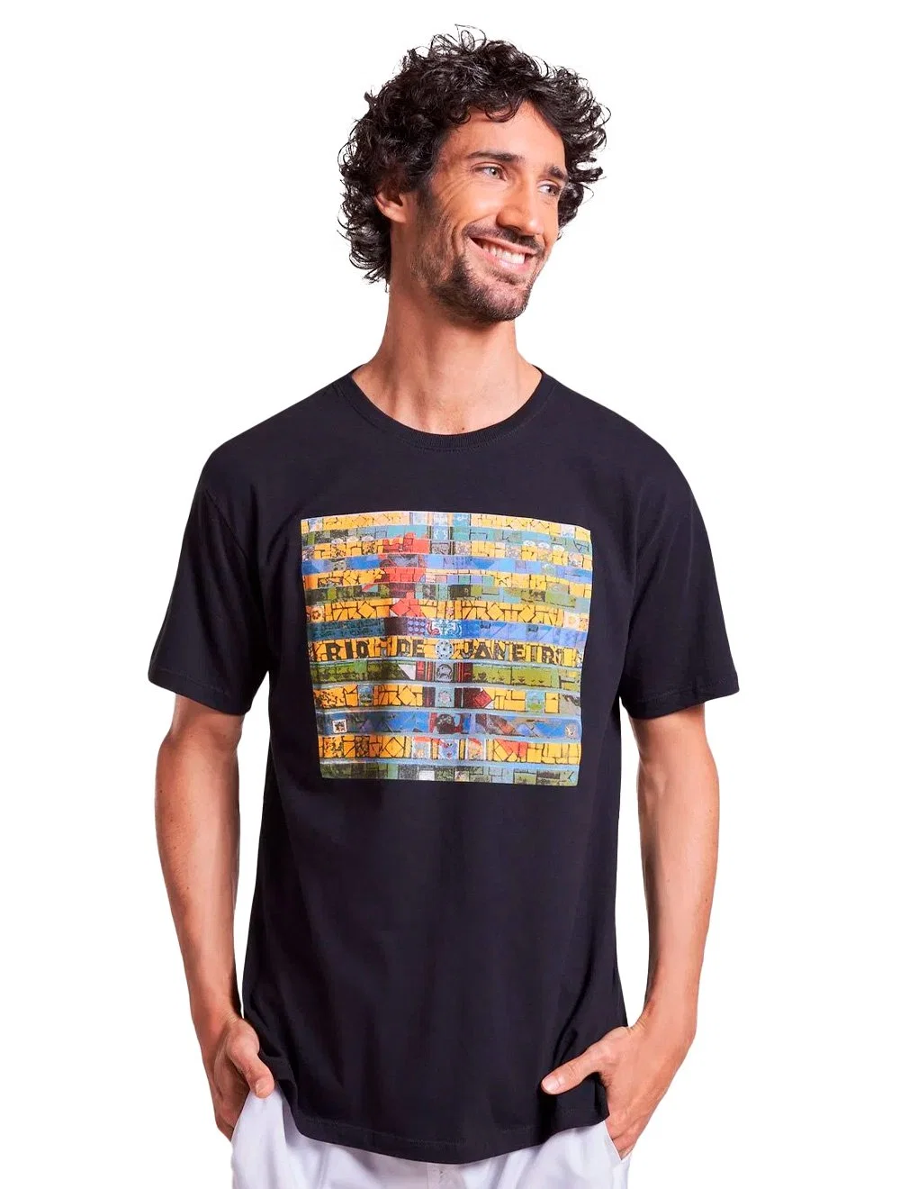 Camiseta Reserva Masculina Azulejos Preta