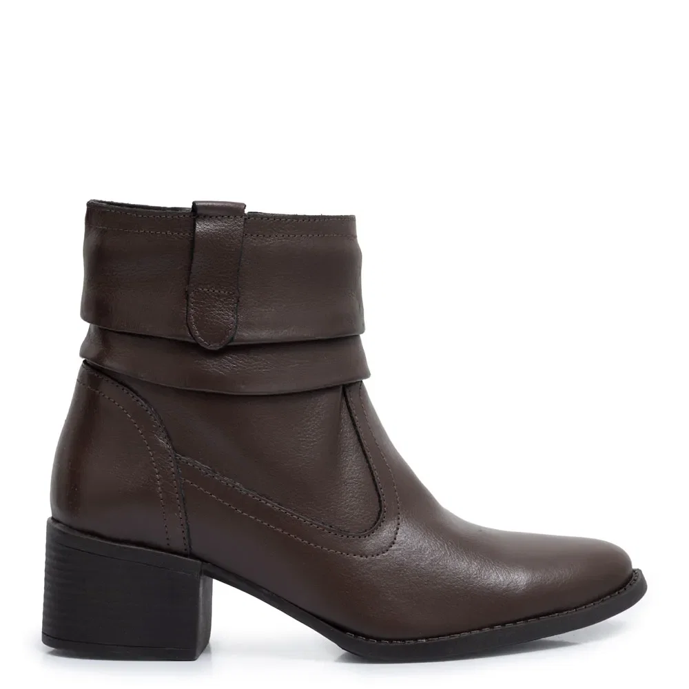 Ankle Boot Marrom Drapeada