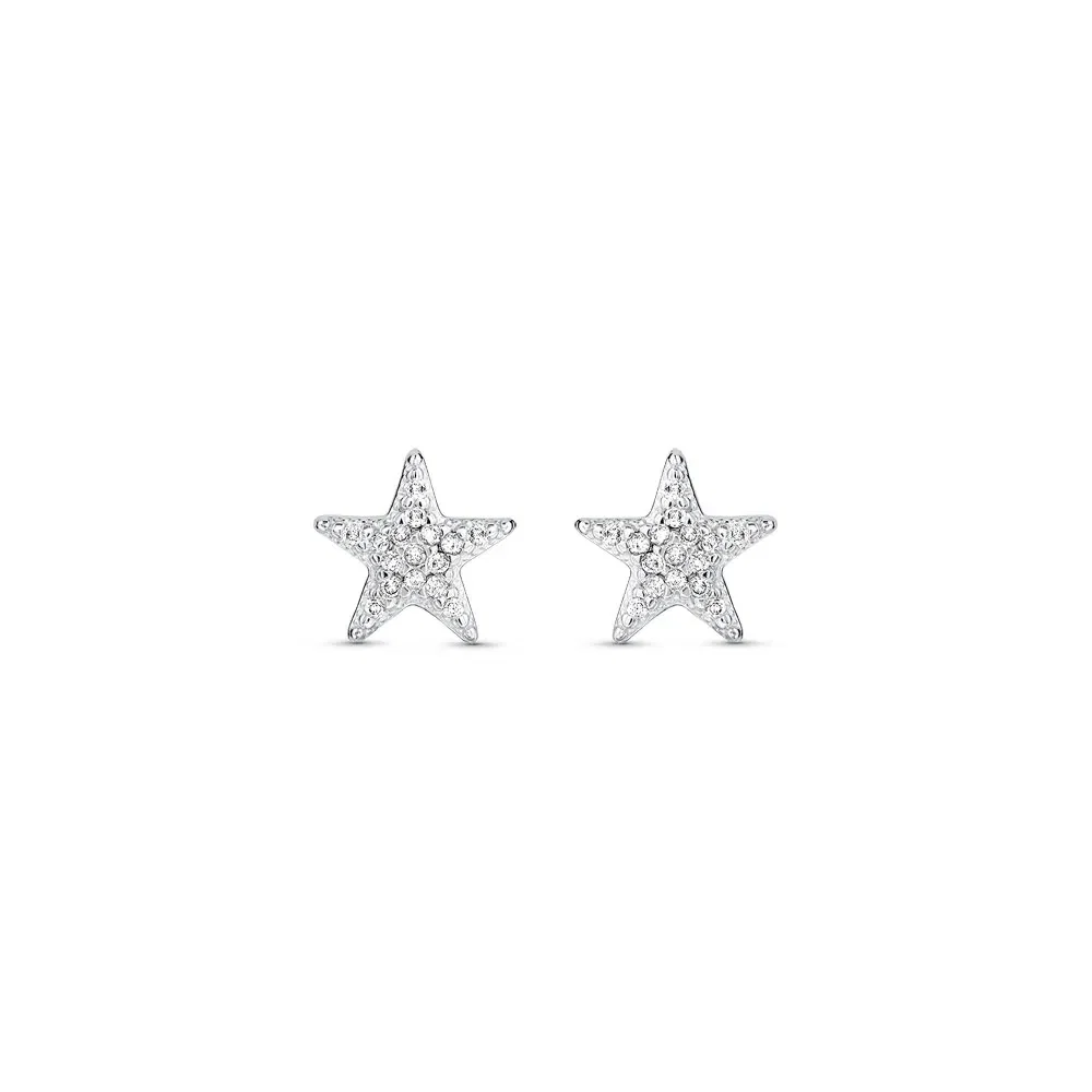 Brinco Teens Estrela em Ouro Branco 18k com Diamantes — imagem 1