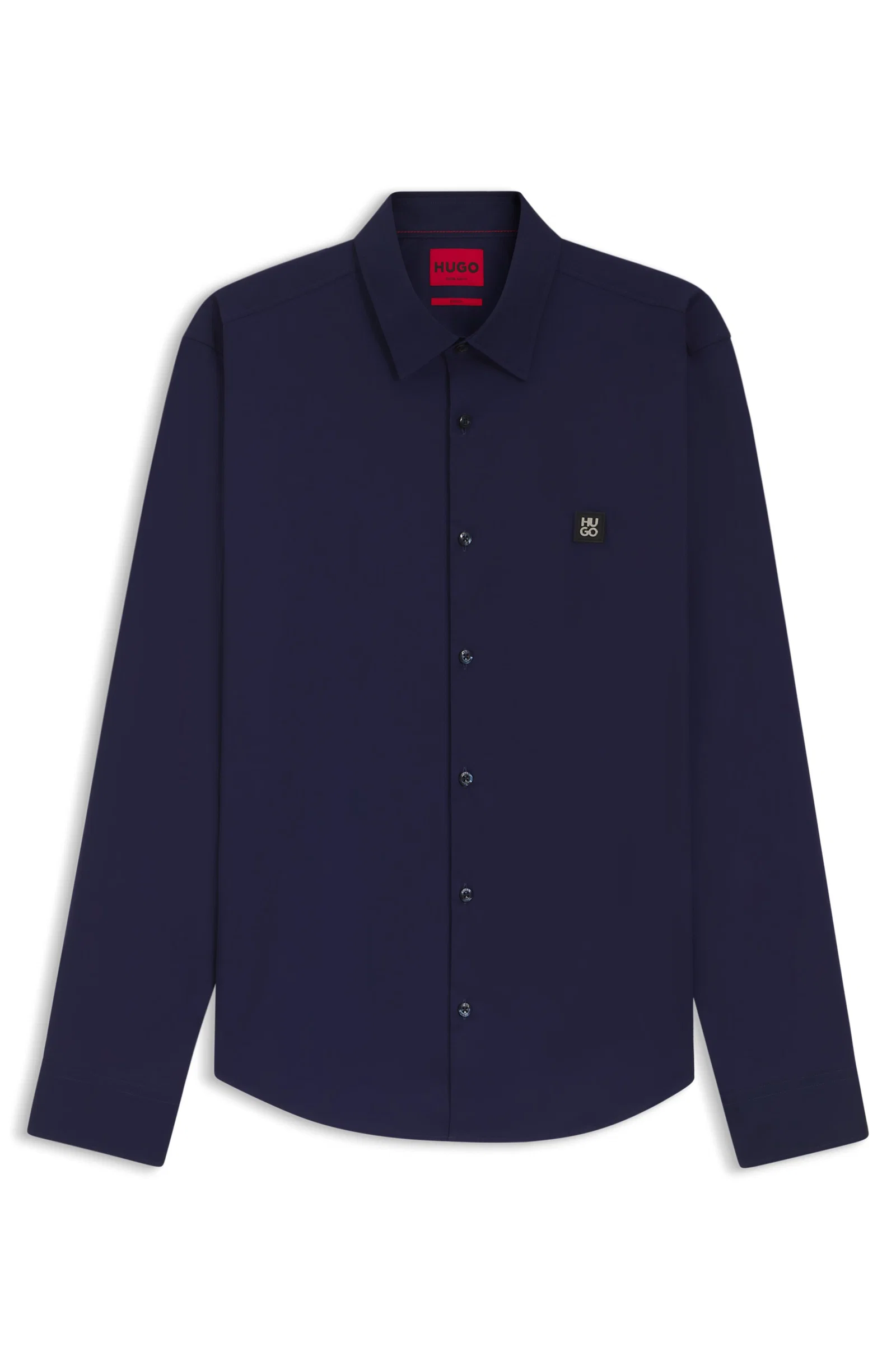 Camisa Slim Fit Em Algodão Com Logo Sobreposto — imagem 1