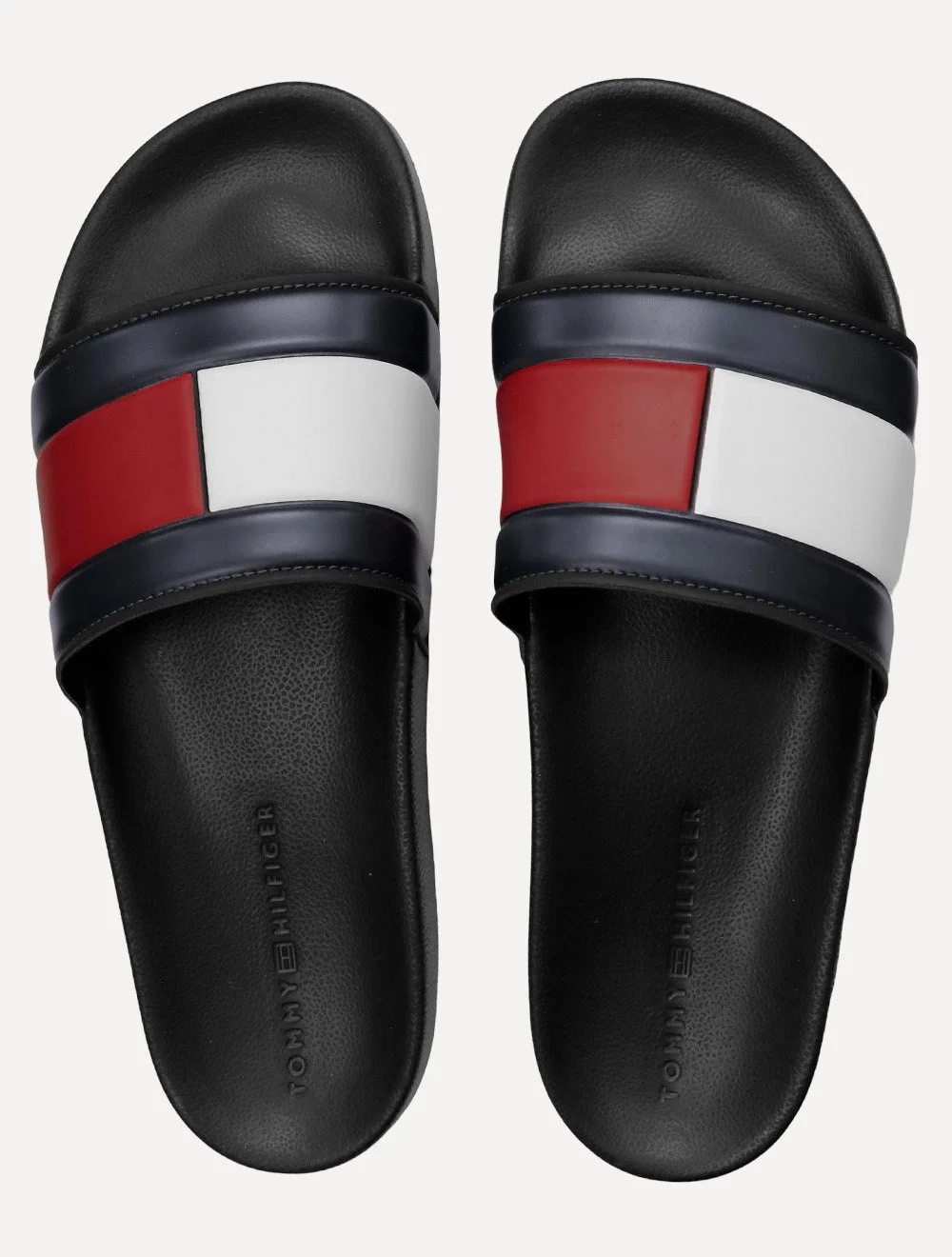 Chinelo Tommy Hilfiger Masculino Slide Marco 9DD Essential Flag Pool Preto