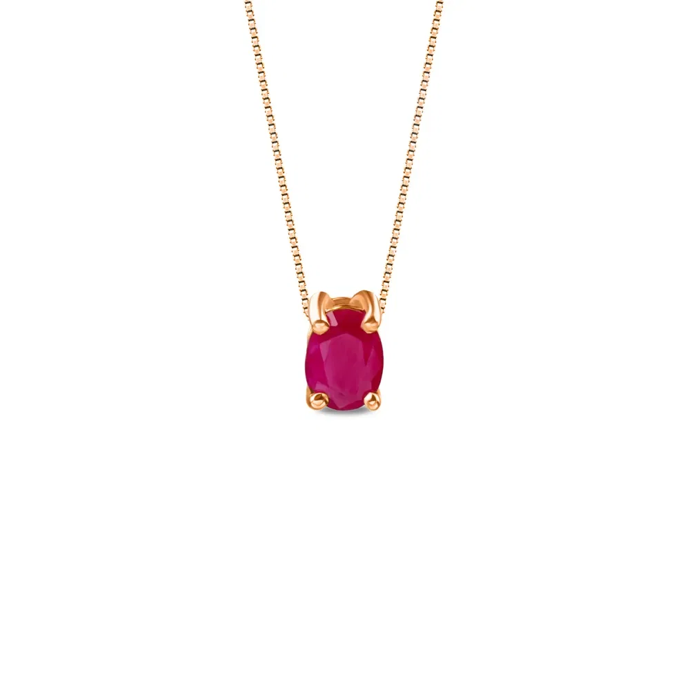 Pingente Expressão Oval em Ouro Rosé 18k com Rubi — imagem 1