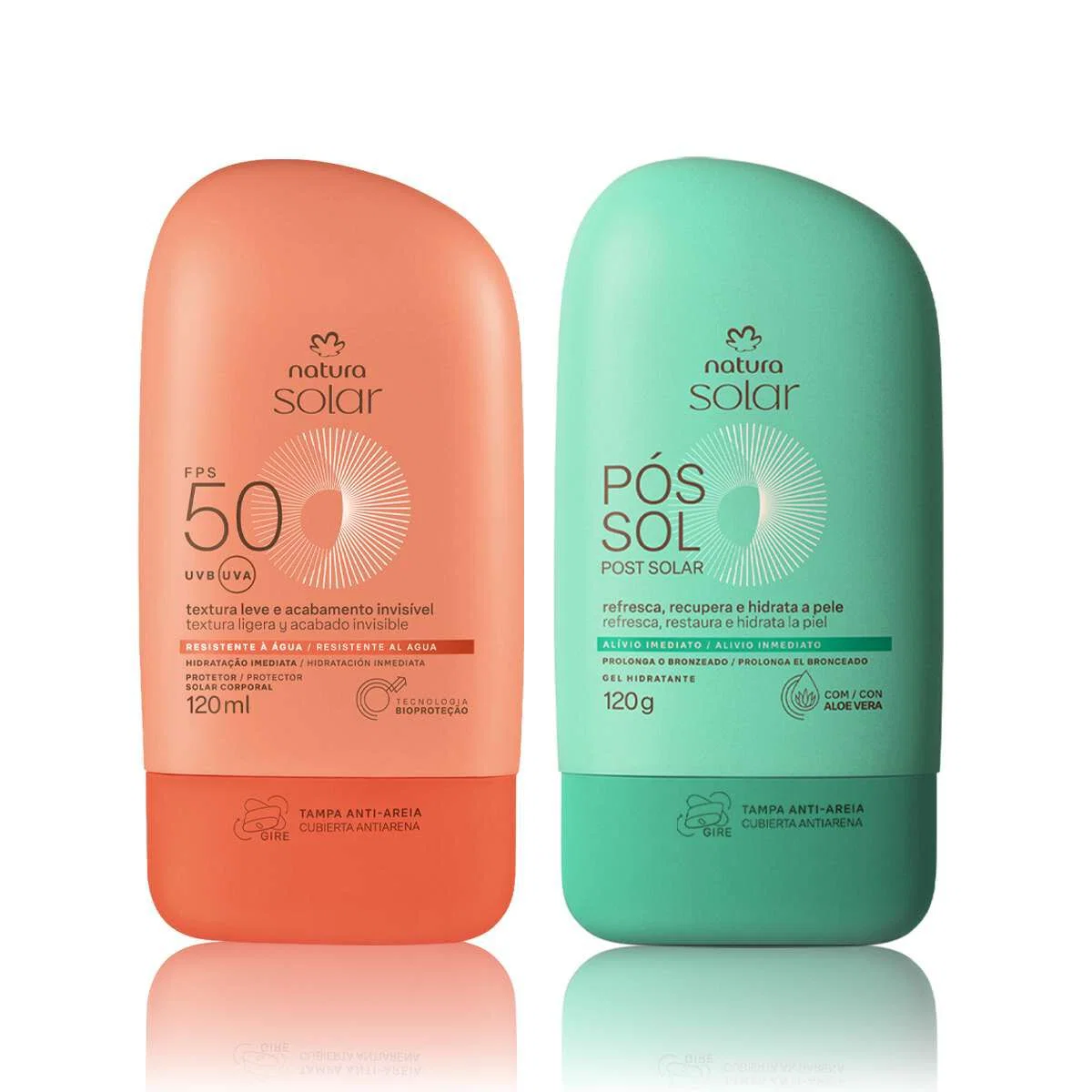 Kit Protetor Solar Corporal FPS 50 e Gel Hidratante Pós-sol Natura Solar