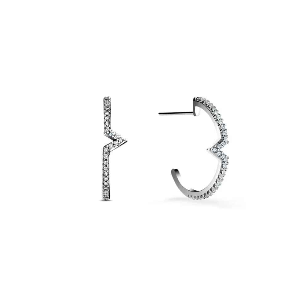 Argola Vivara em Ouro Branco 18k com Diamantes 0,29ct, 20mm — imagem 1