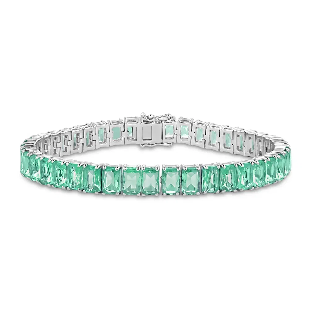 Pulseira Life Royal em Prata 925 com Pedras Verdes — imagem 1