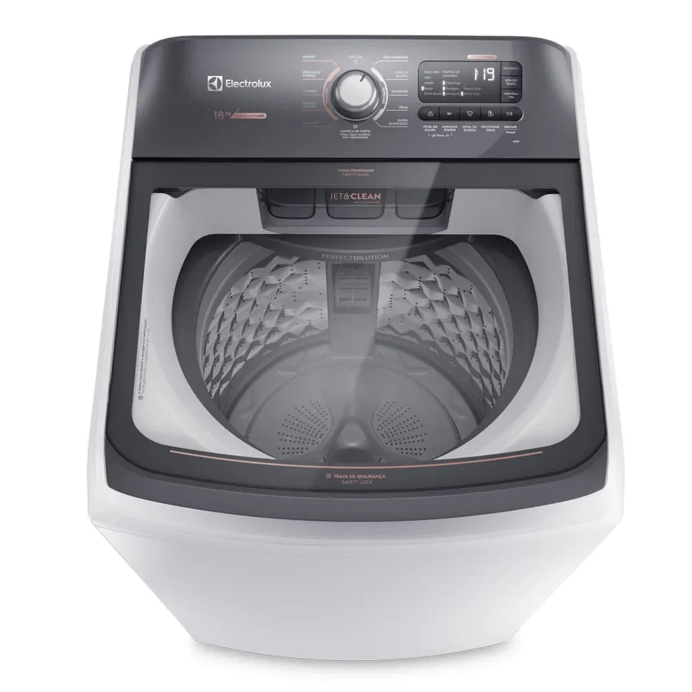 Máquina de Lavar Electrolux 18kg Branca Premium Care com Cesto Inox e Sem Agitador (LEI18) — imagem 1