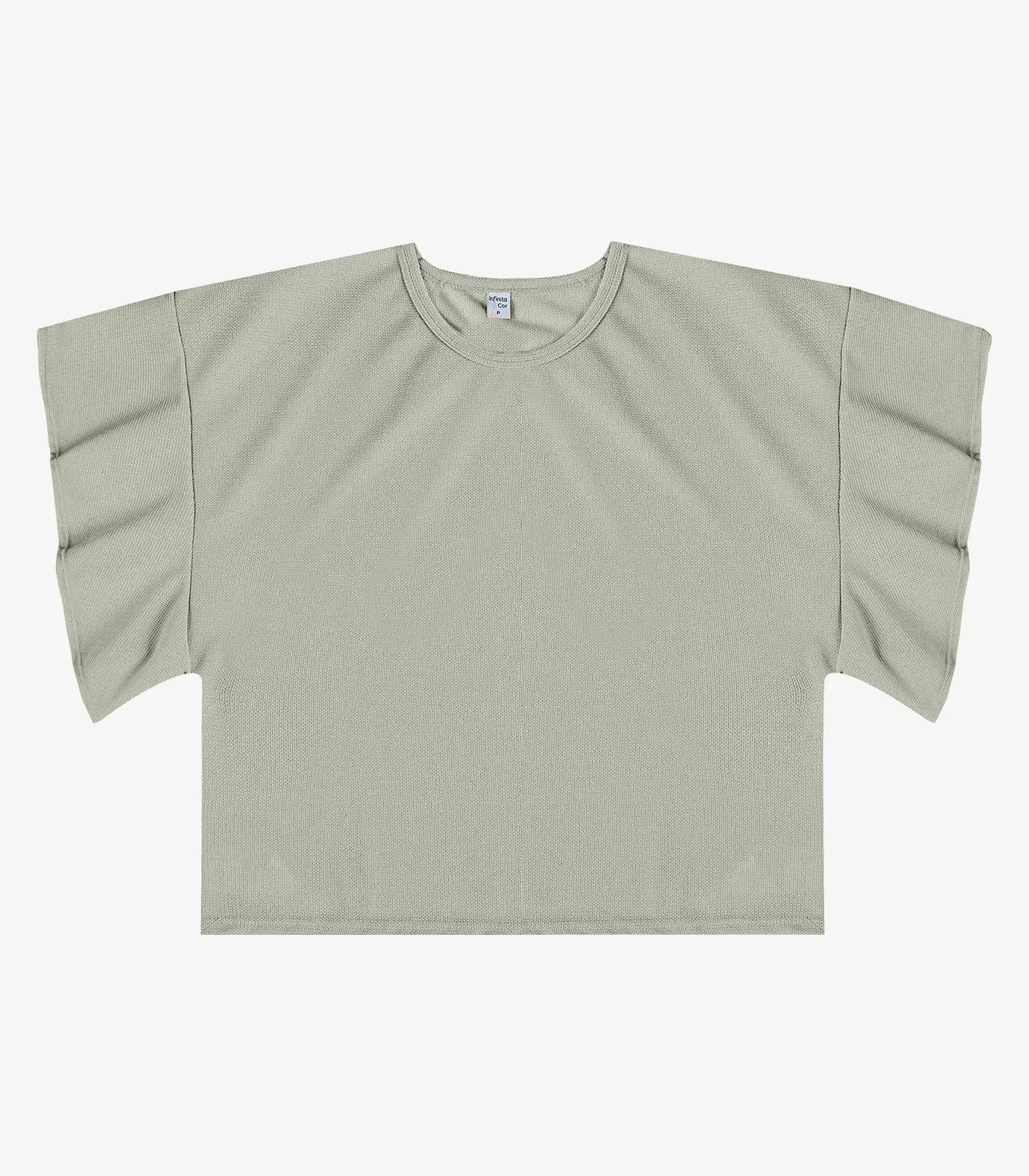 Blusa Feminina Com Manga Franzida Infinita Cor Verde — imagem 1