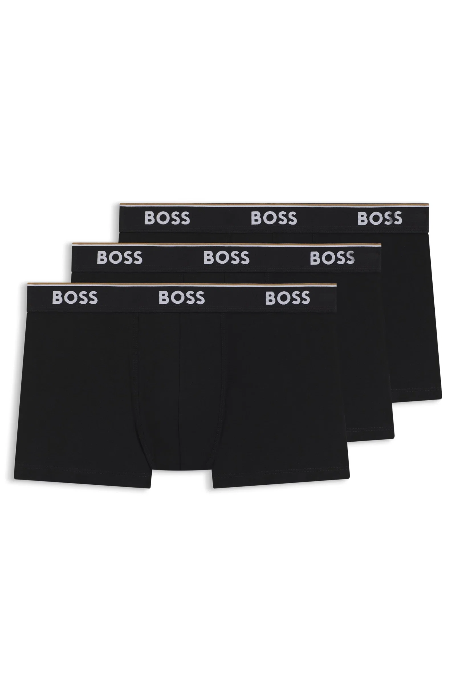 Conjunto De Três Boxers De Algodão Stretch Com Logotipo Na Cintura — imagem 1