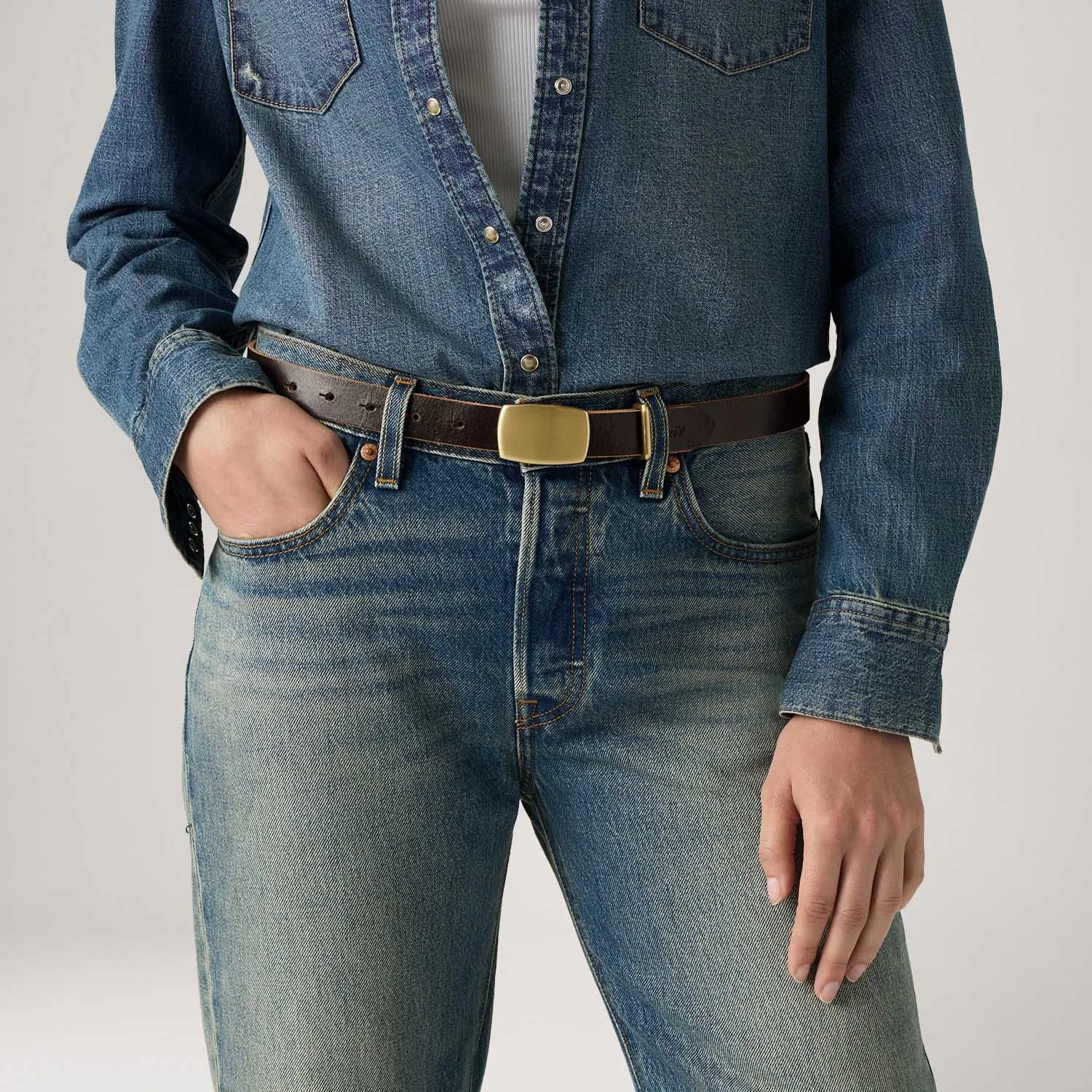 Cinto Levi's® Pres Plaque Buckle Marrom