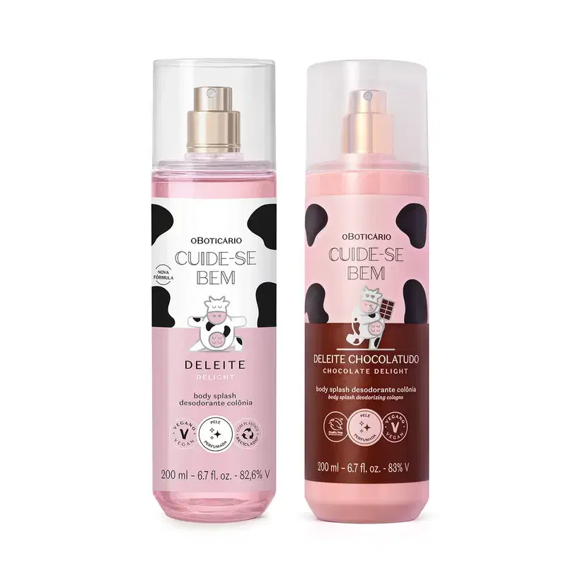 Combo Body Splash Cuide-se bem: Deleite 200ml + Chocolatudo 200ml