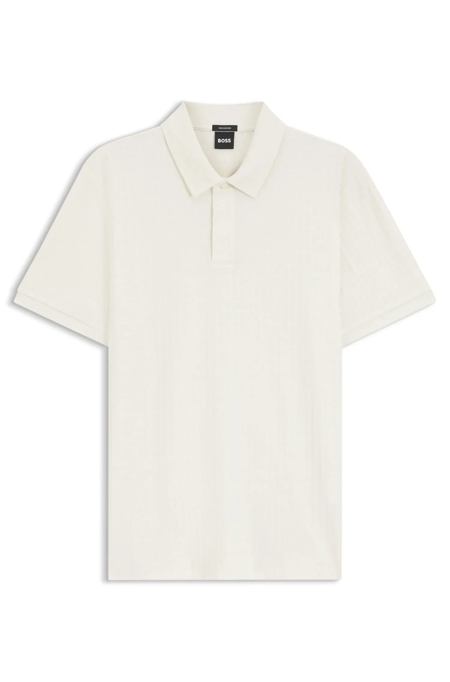Polo De Algodão Com Jacquard Geométrico
