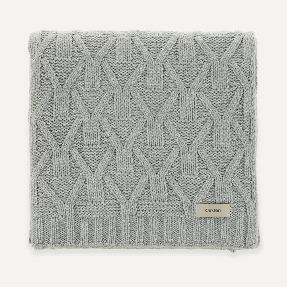 Peseira Decorativa de Tricô Roman Névoa — imagem 1