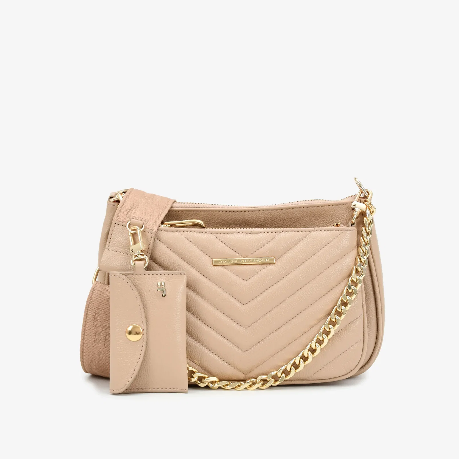Bolsa Infinita Transversal Nude Couro — imagem 1