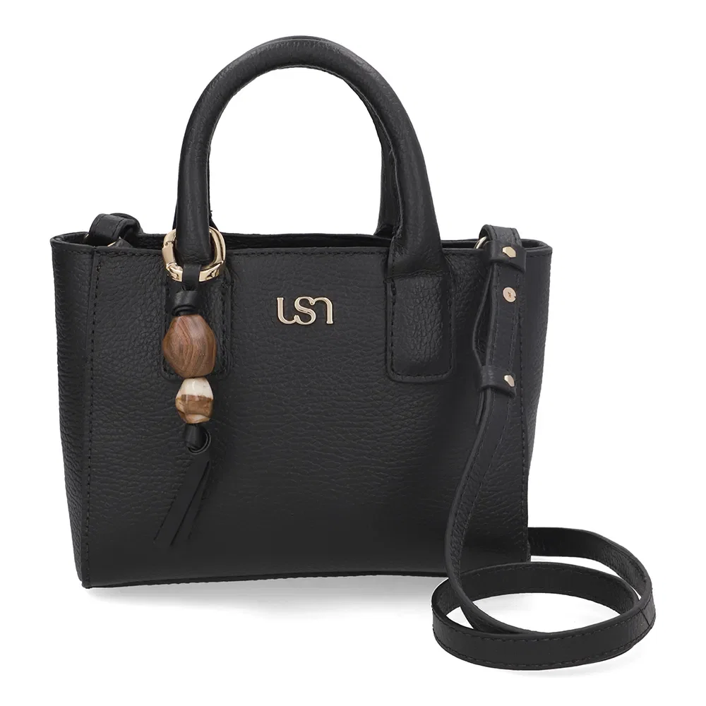 Bolsa Tote Couro Preta Barbicacho