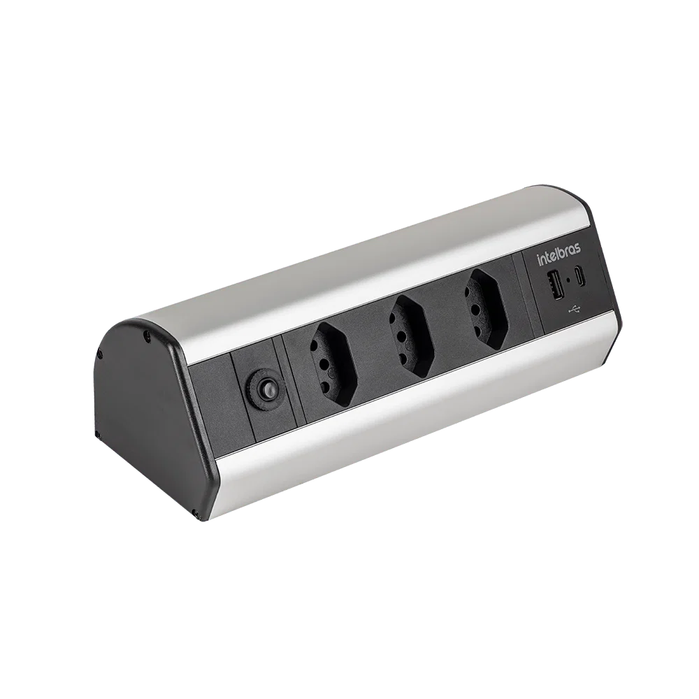 Protetor Eletrônico de Bancada EPE 4003 Intelbras com 3 tomadas e 2 USB