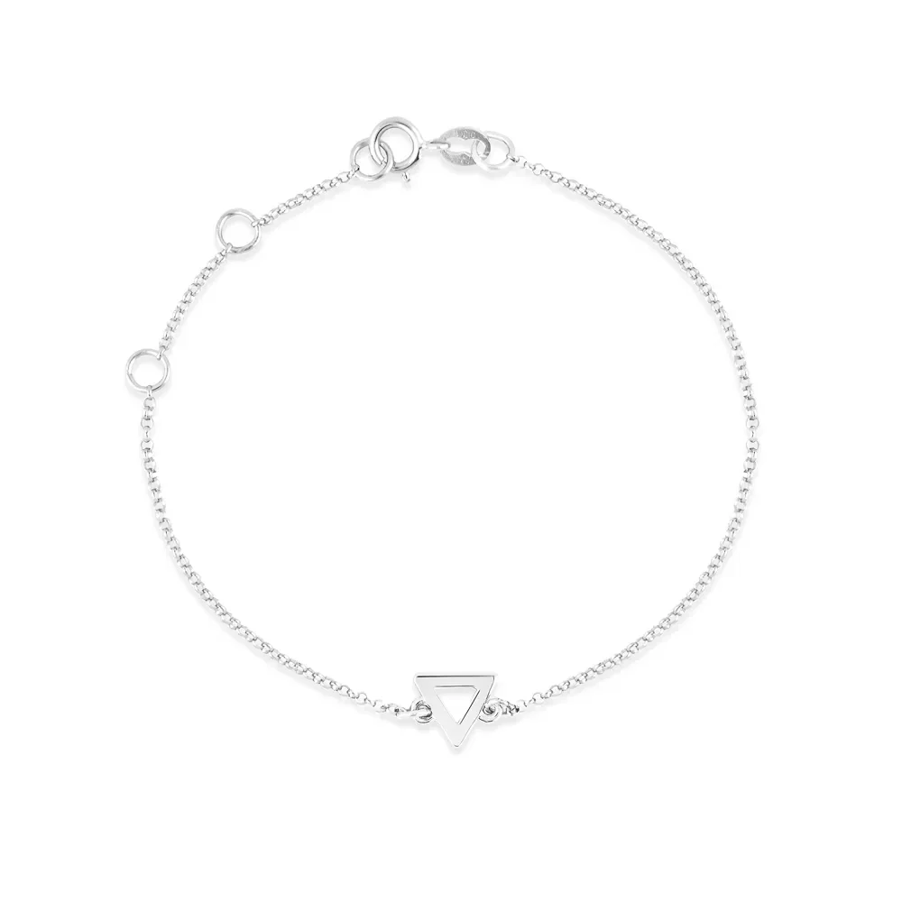 Pulseira Baby Triângulo em Ouro Branco 18k