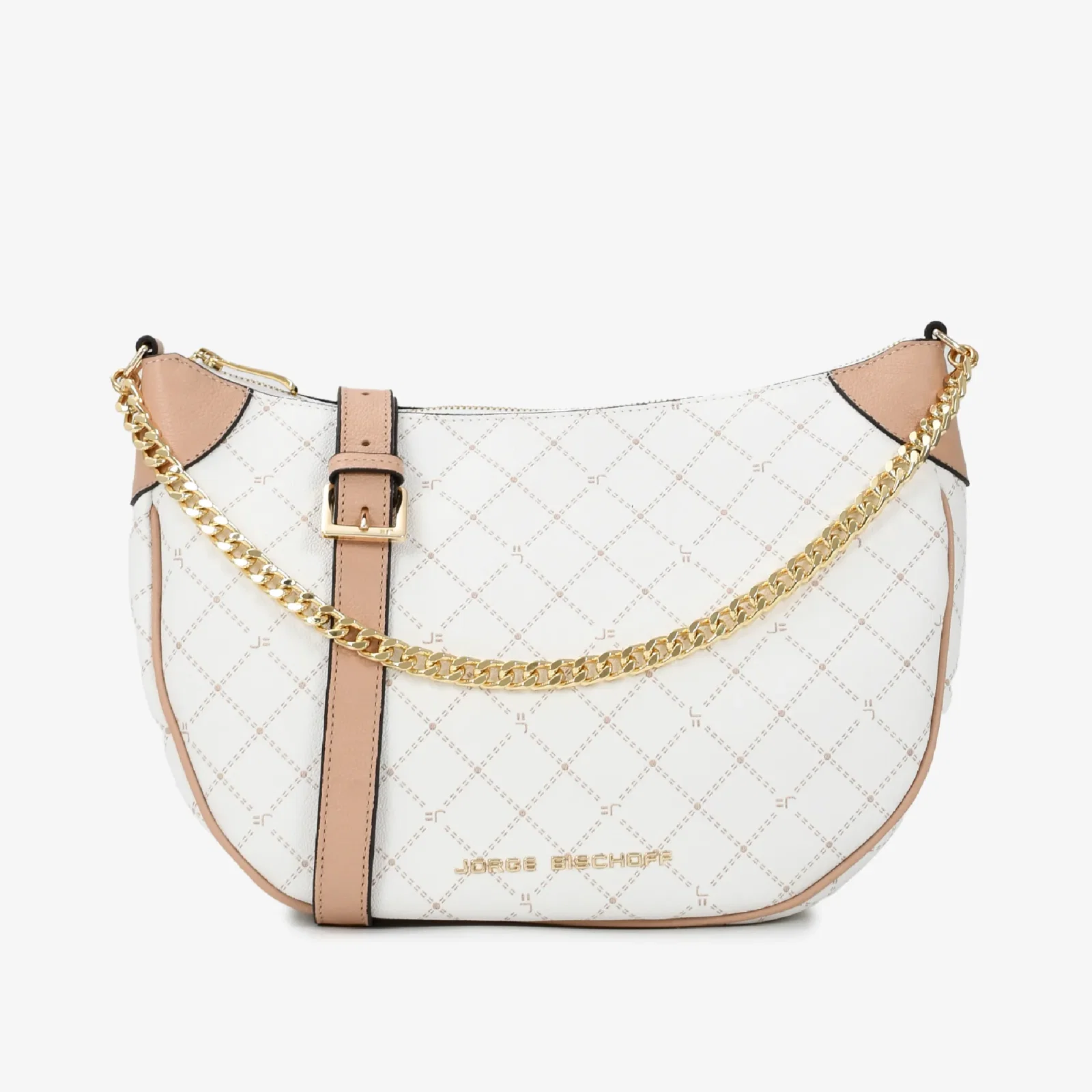 Bolsa Hobo Off White Nude Monograma Jb Couro — imagem 1