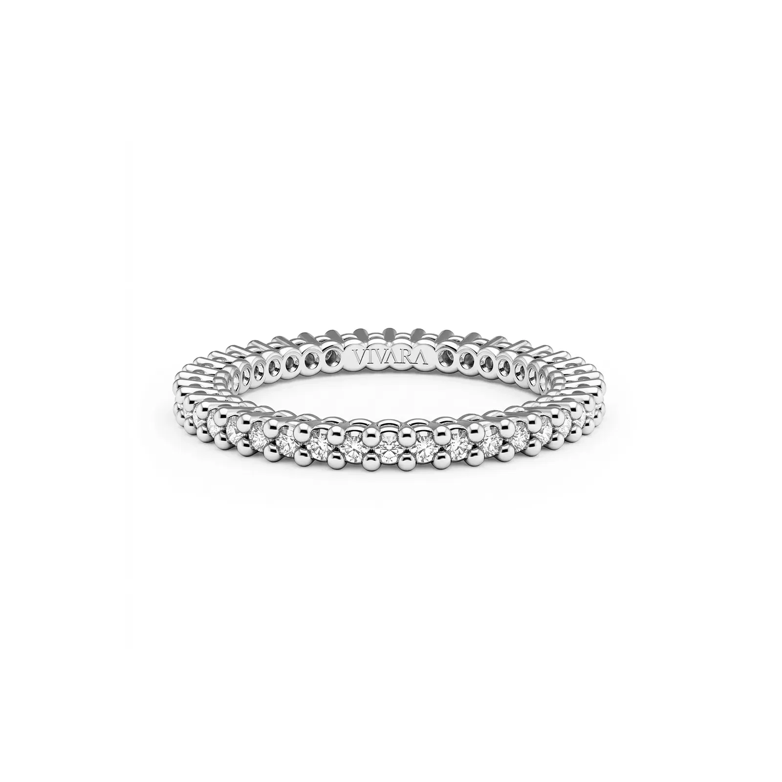 Aliança Inteira Eternity em Ouro Branco 18k com Diamantes 0,46ct, 1,5mm