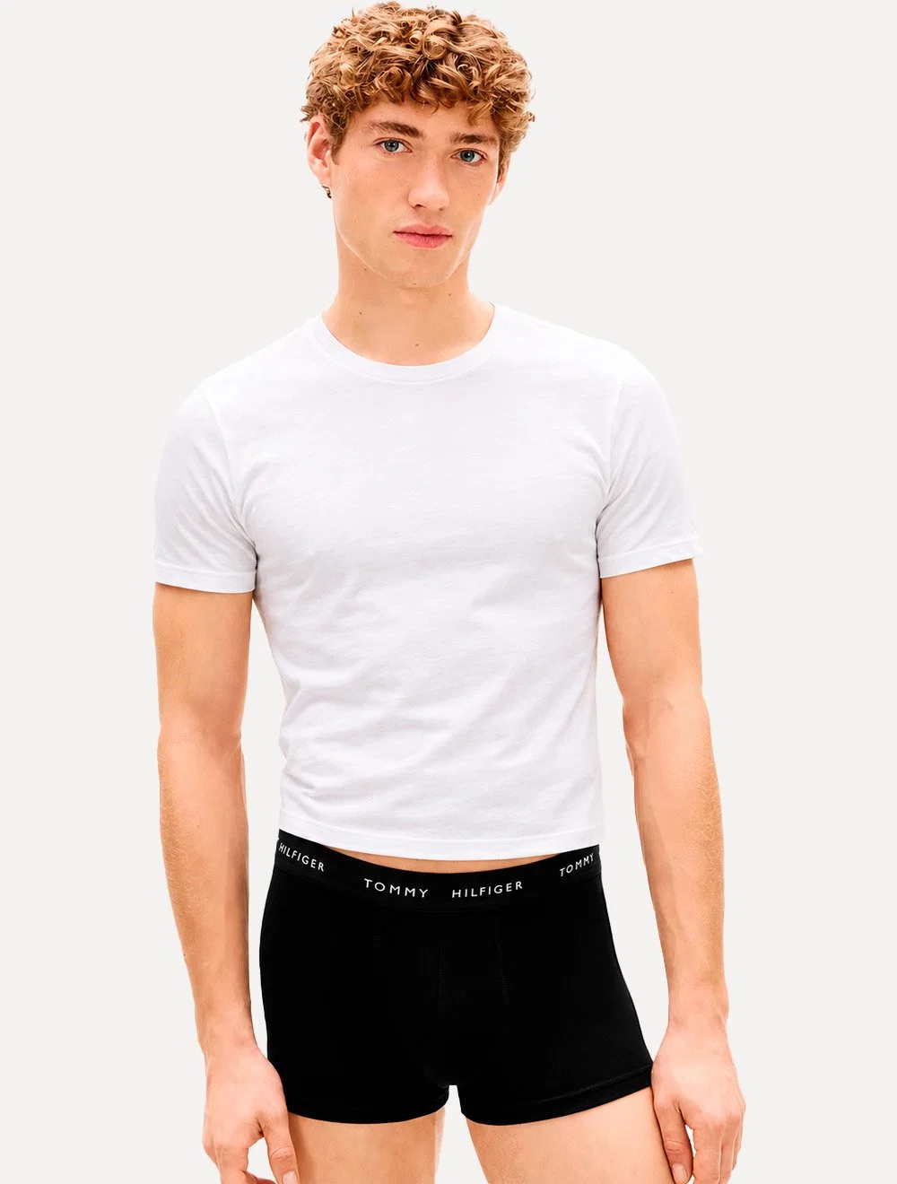 Cueca Tommy Hilfiger Masculina Cotton Boxer Trunk Preta Pack 5UN