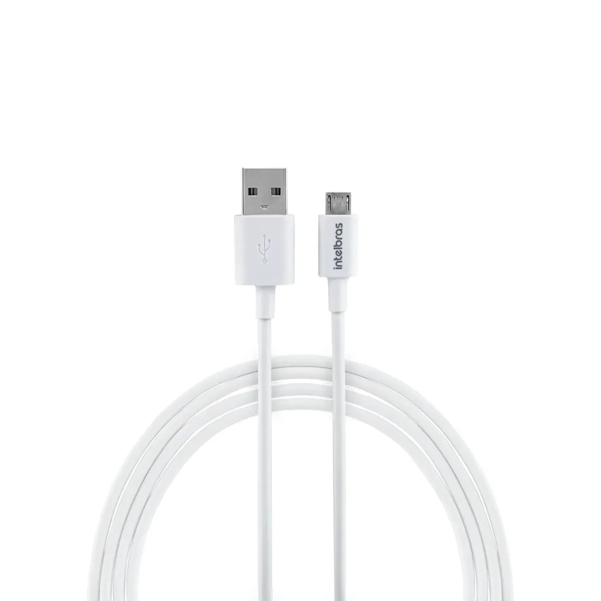 Cabo USB-A para Micro USB de 1,2m em PVC Branco EUAB 12PB Intelbras — imagem 1