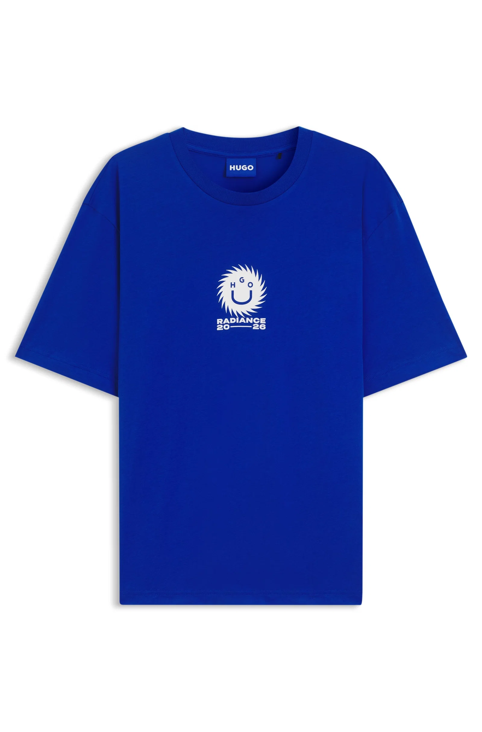 Camiseta Em Jersey De Algodão Com Logo Happy HUGO — imagem 1