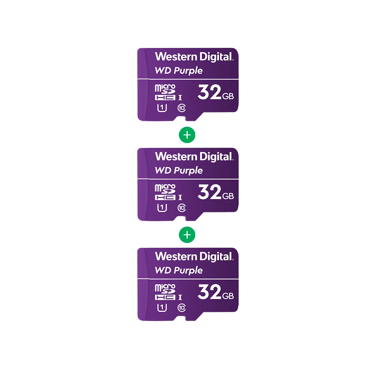 Kit Cartão de Memória Micro SD WD Purple Intelbras 32 GB - 3 Unidades