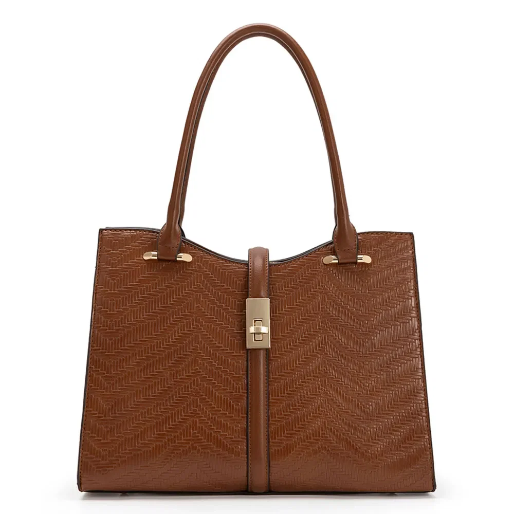 Bolsa Tote Texturizada Caramelo