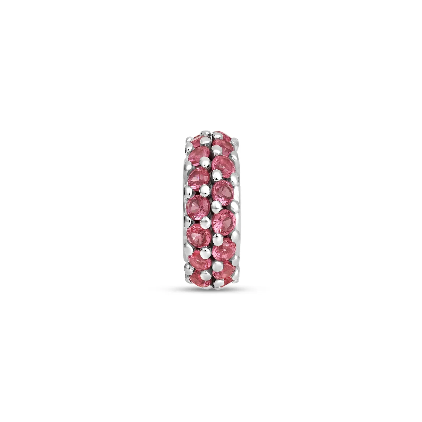 Separador Life Pavê em Prata 925 com Zircônia Rosa