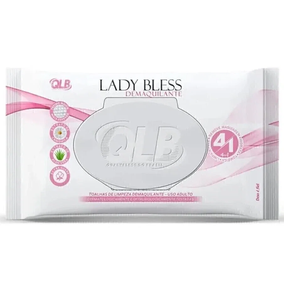 Toalhas Umedecidas Demaquilantes Lady Bless 25 Unidades