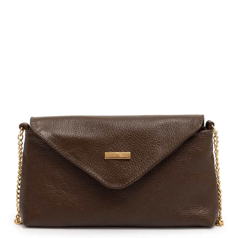 Bolsa Couro Pequena Corrente Café