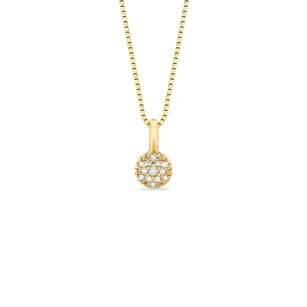 Pingente Pavê em Ouro Amarelo 18k com Diamantes, 10.5mm — imagem 1