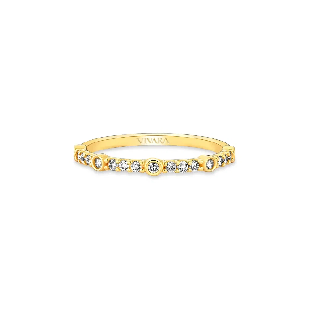 Meia Aliança Jazz em Ouro Amarelo 18k com Diamantes — imagem 1