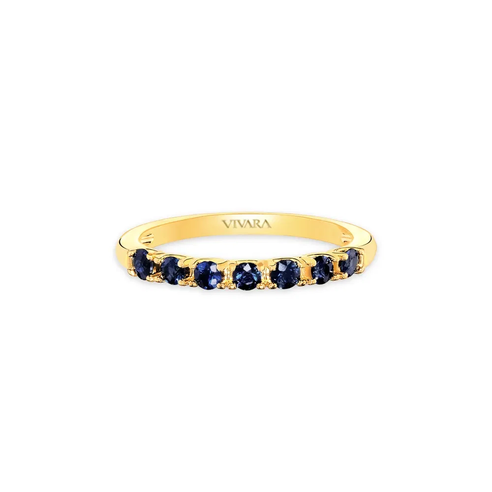 Meia Aliança Oriental em Ouro Amarelo 18k com Safiras — imagem 1
