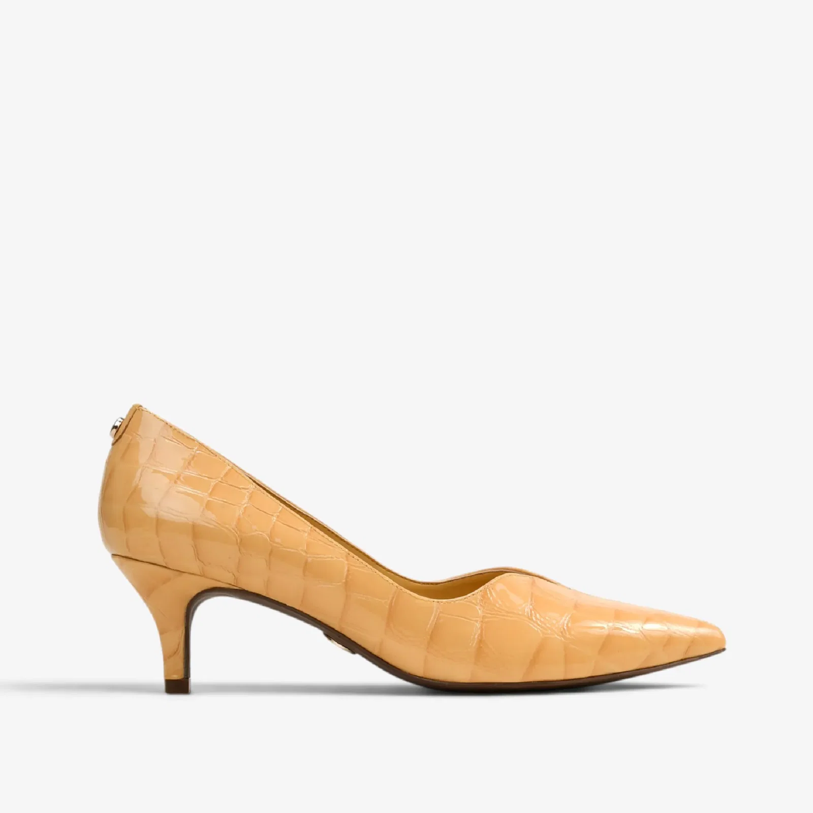 Scarpin Amarelo Solar Couro Croco — imagem 1