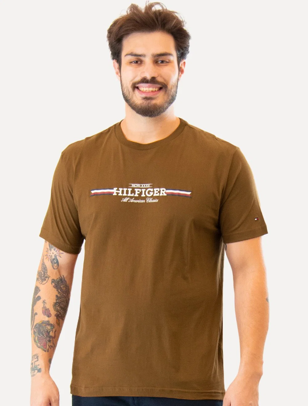 Camiseta Tommy Hilfiger Masculina All American Classics Marrom