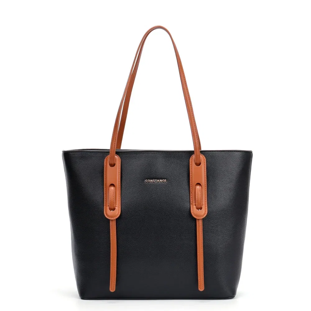 Bolsa Shopping Bicolor Preta