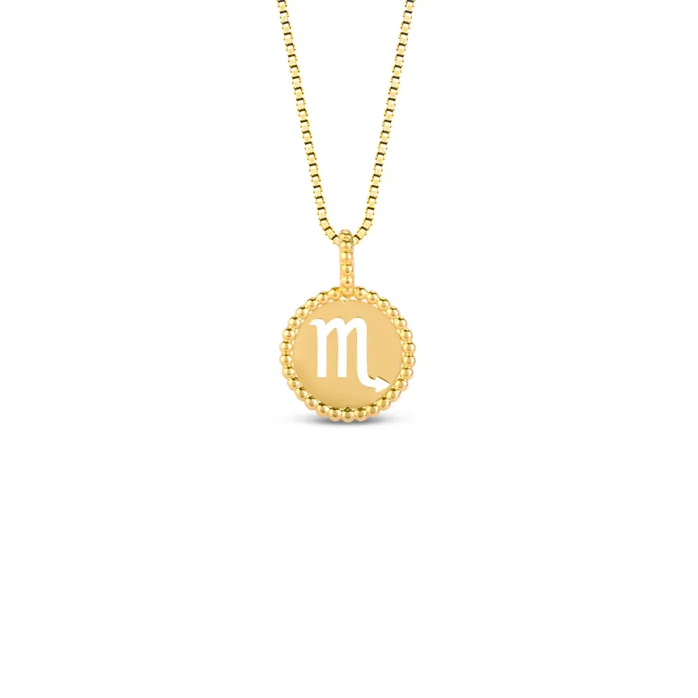 Pingente Signo Escorpião em Ouro Amarelo 18k, 15mm