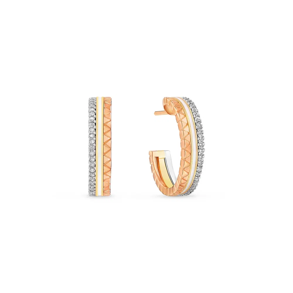 Argola Icona em Ouro Amarelo, Ouro Branco e Ouro Rosé 18k com Diamantes 0,37ct, 20mm — imagem 1