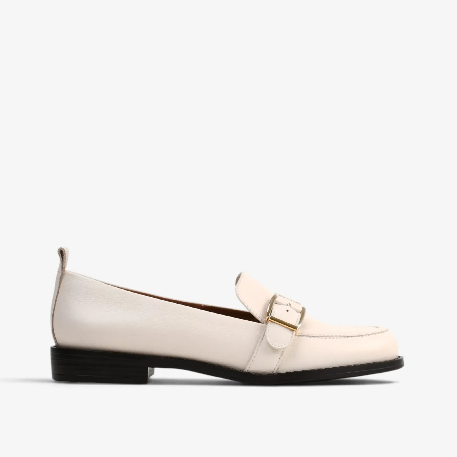 Loafer Off White Algodão Couro