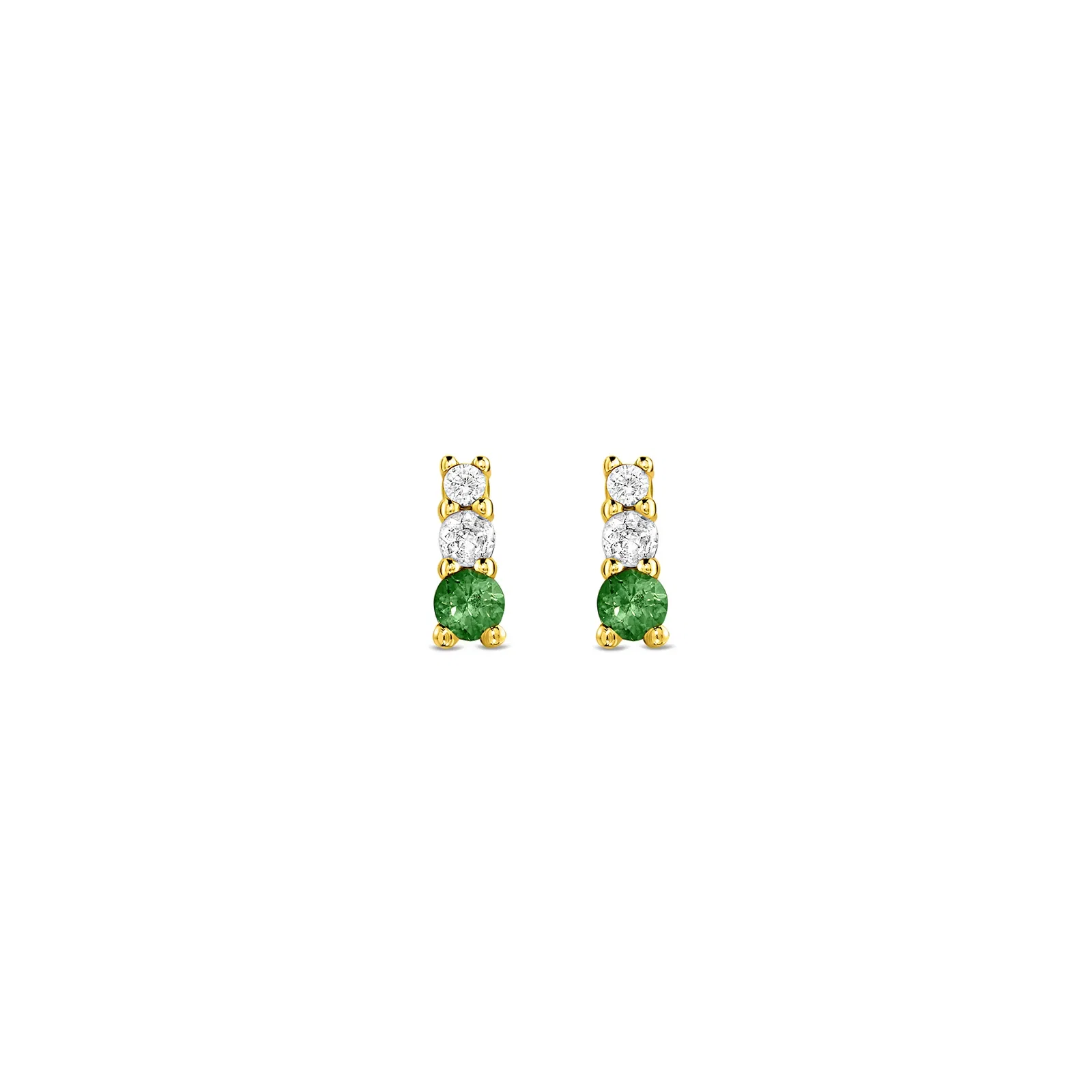Brinco Cores em Ouro Amarelo 18k com Turmalina Verde e Topázios Incolores — imagem 1