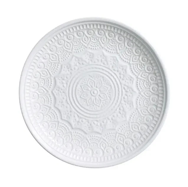 Prato de Sobremesa em Cerâmica Agra 20cm Porto Brasil Branco — imagem 1