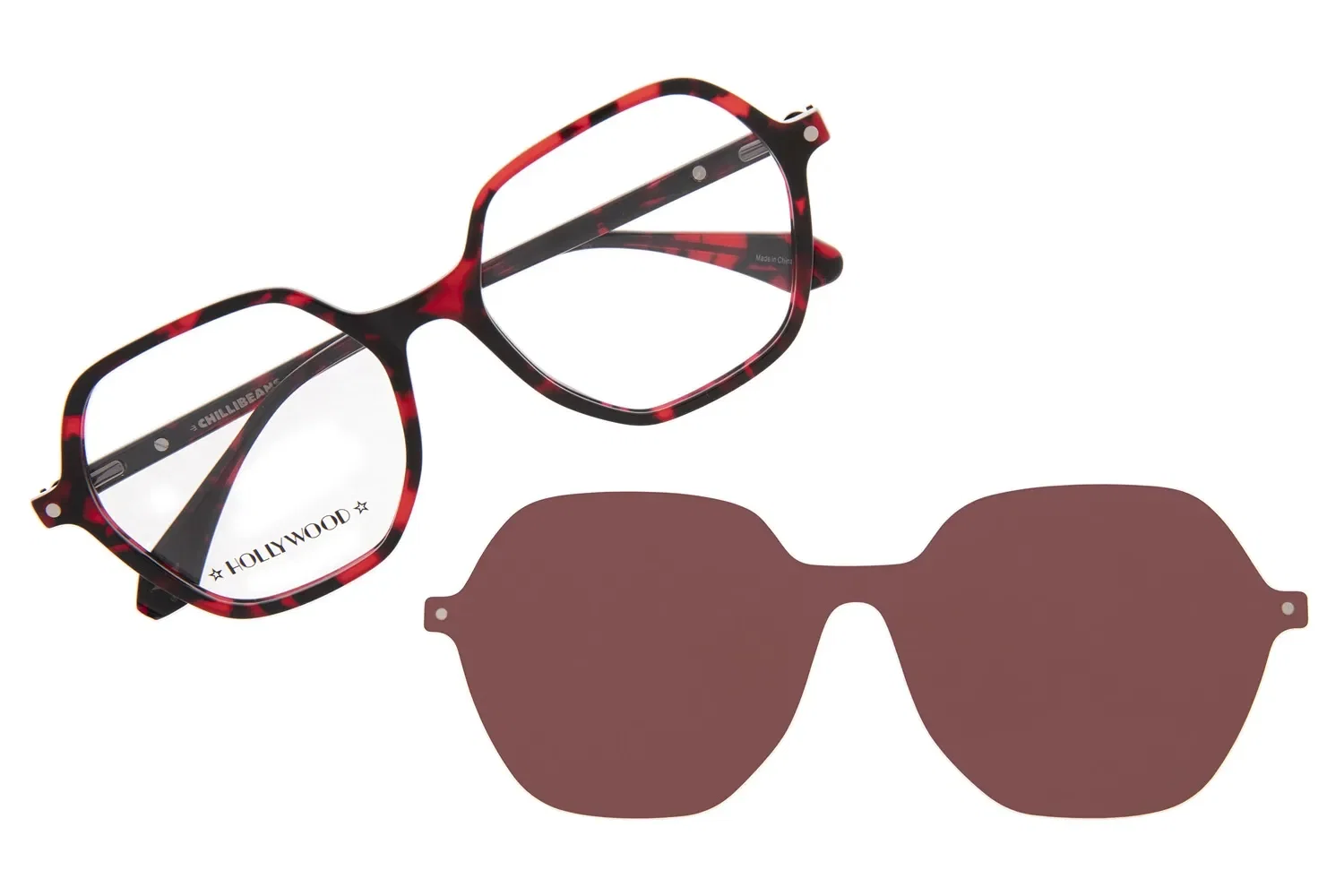 Armação Para Óculos De Grau Feminino Hollywood Vintage Multi Vermelho — imagem 1
