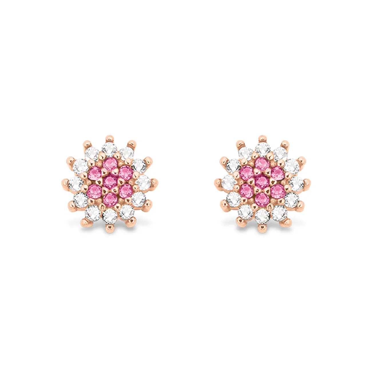 Brinco Margie em Ouro Rosé 18k com Safira Rosa e Topázios Incolores — imagem 1