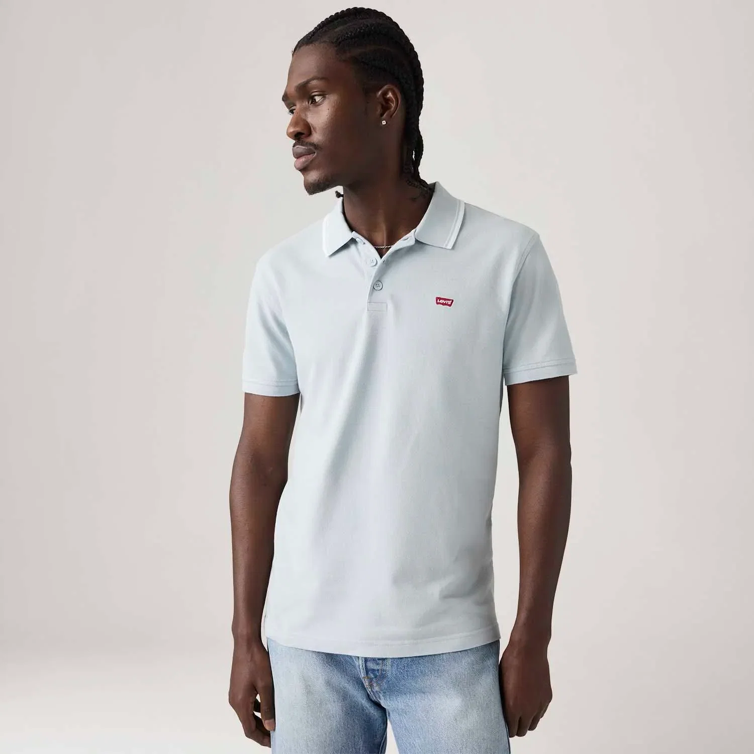 Polo Levi's® Housemark Azul Manga Curta — imagem 1