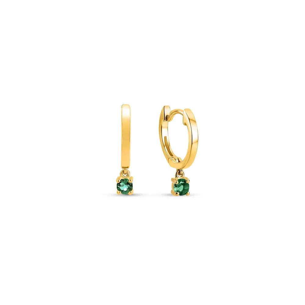 Argola Cores em Ouro Amarelo 18k com Turmalina Verde, 16,6mm — imagem 1