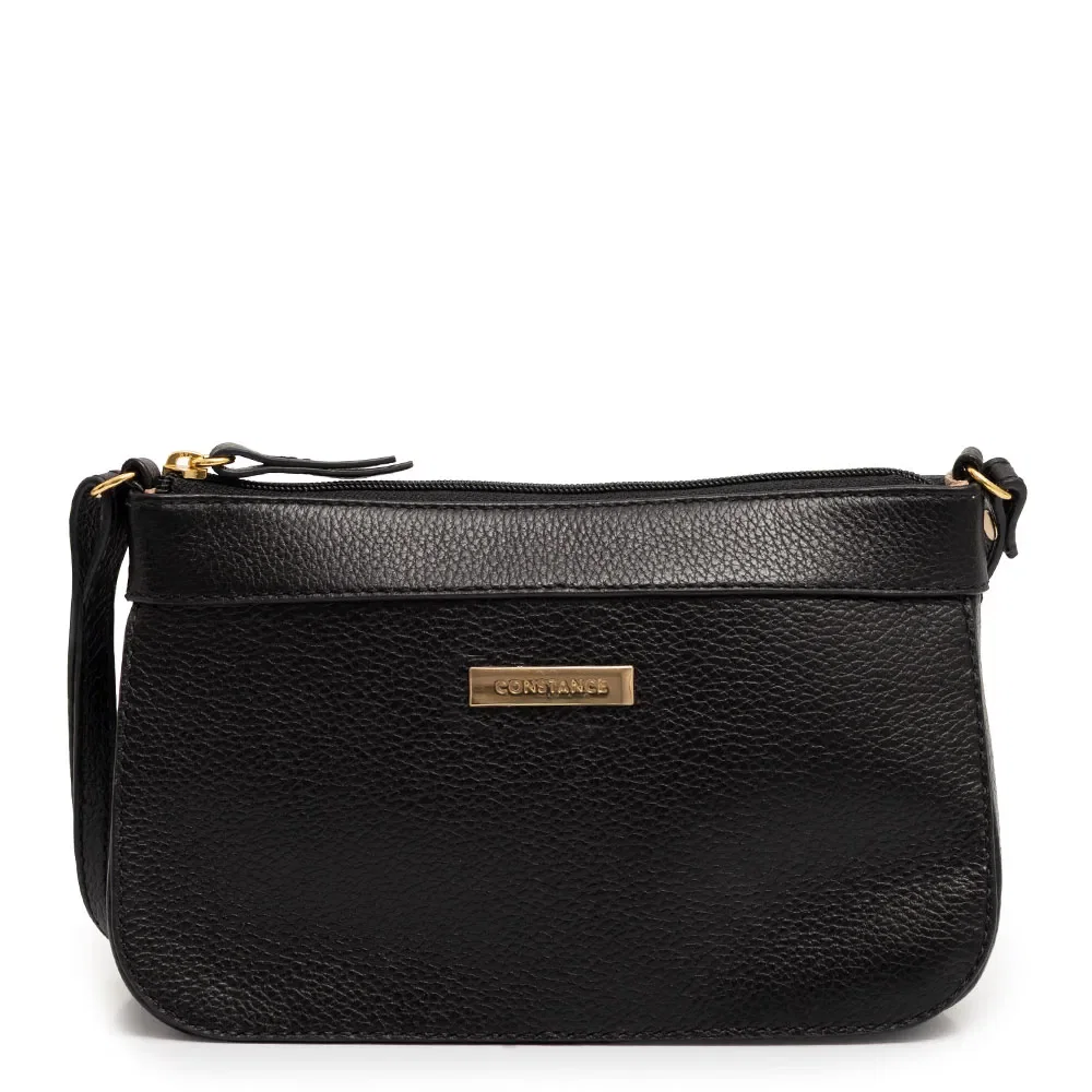 Bolsa Transversal Couro Pequena Preta