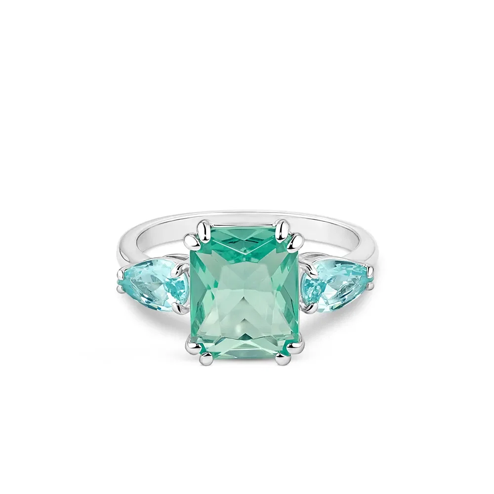 Anel Life Royal em Prata 925 com Pedras Verde e Azuis — imagem 1