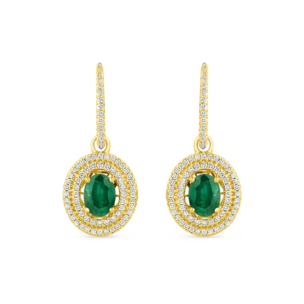 Argola Splendore em Ouro Amarelo 18k com Esmeralda e Diamantes 1,06ct, 33,8mm — imagem 1
