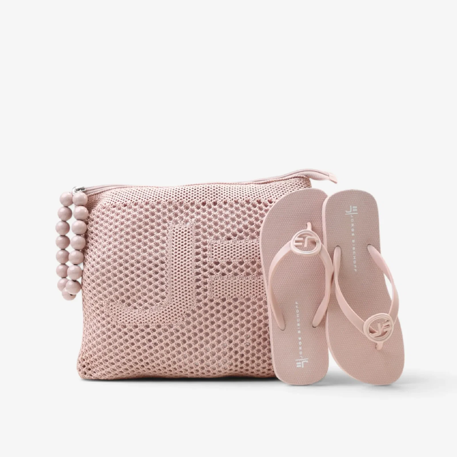 Kit Flat E Necessaire Nude Turmalina Injetado Tecido Knit — imagem 1