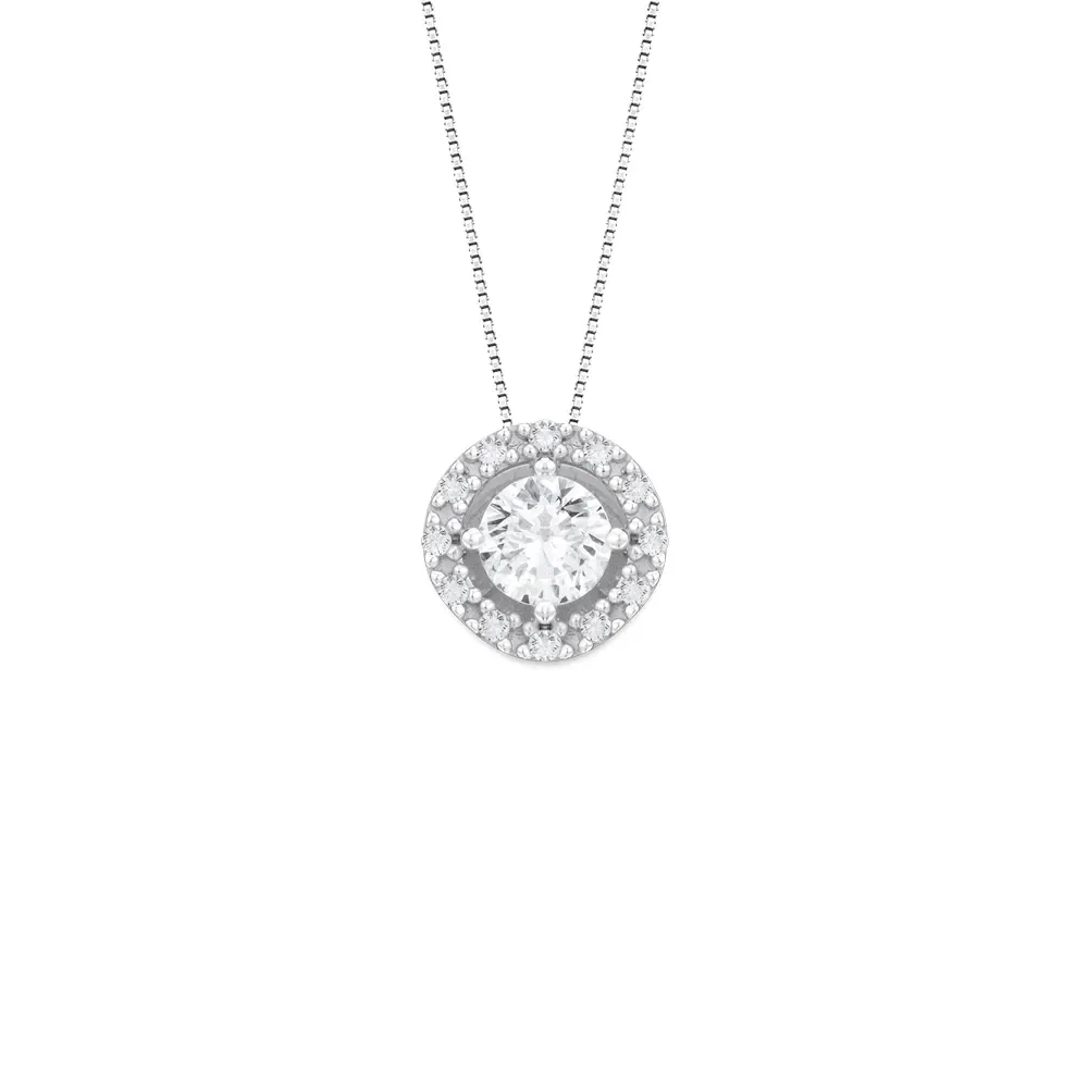 Pingente Solitário Celebration em Ouro Branco 18k com 0,27ct de Diamante, 7mm — imagem 1